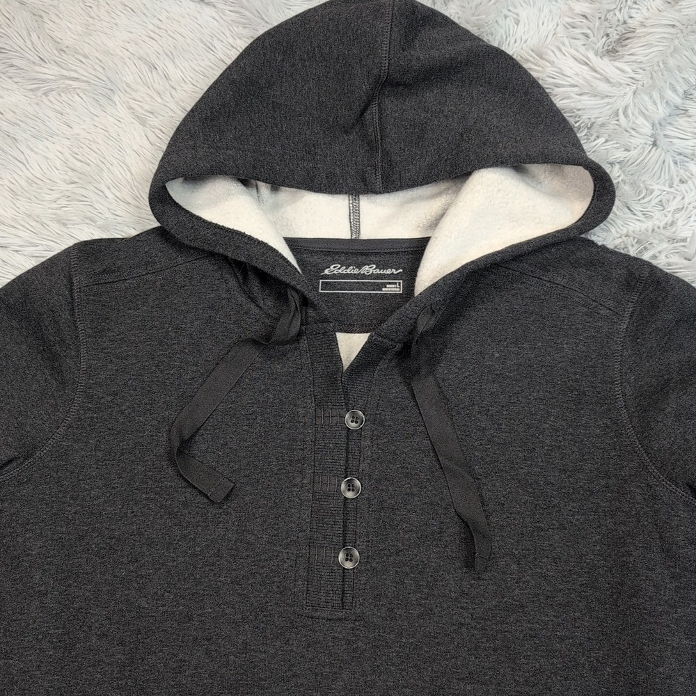 Eddie Bauer Sweatshirt Womens L Gray Hoodie Soft Gorpcore Comfort Casual - Picture 9 of 11